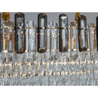 Кришталева люстра овальної форми для вітальні, зали на 8 ламп, золото Diasha 2022/800x300SGD