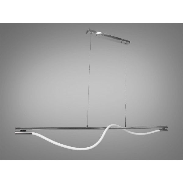 Сучасна світлодіодна підвісна люстра з серії "Роуплайт", 20W, хром Diasha SY9609-L1600CH