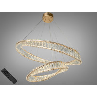 Розкішна кришталева світлодіодна люстра з пультом, 140 Вт, золото Diasha 548/800+500G