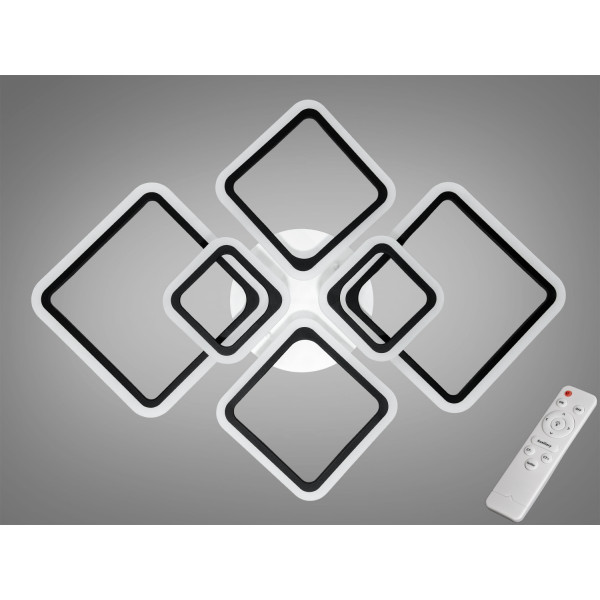 LED люстра в зал, 110W, чорний Diasha A8160/6BK