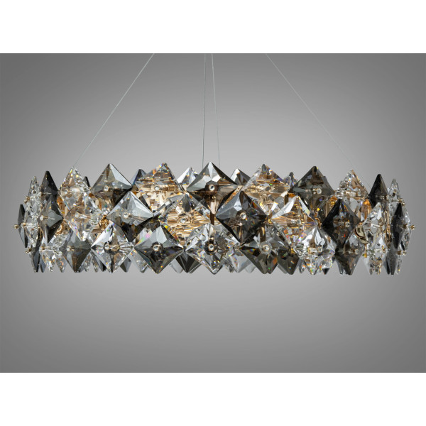 Вражаюча підвісна кришталева люстра на 10 ламп, золото Diasha 21001/750SGD Вражаюча підвісна кришталева люстра на 10 ламп, золото Diasha 21001/750SGD