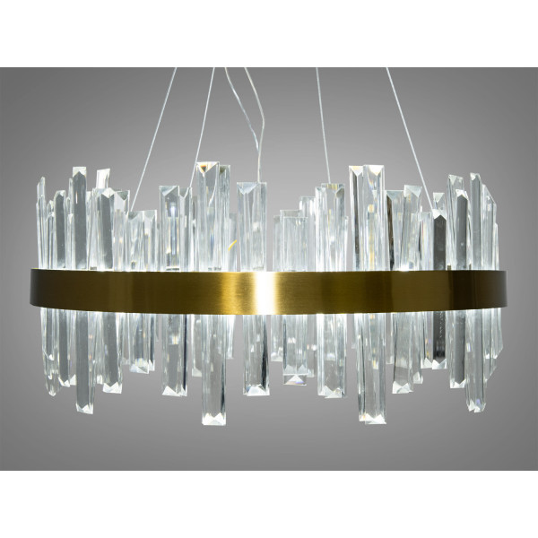 Гармонійна підвісна кришталева LED люстра у вітальню, 105 Вт, бронза Diasha 836/500BR