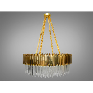 Вражаюча, багата кришталева люстра на 15 ламп, золото Diasha 901-1000G