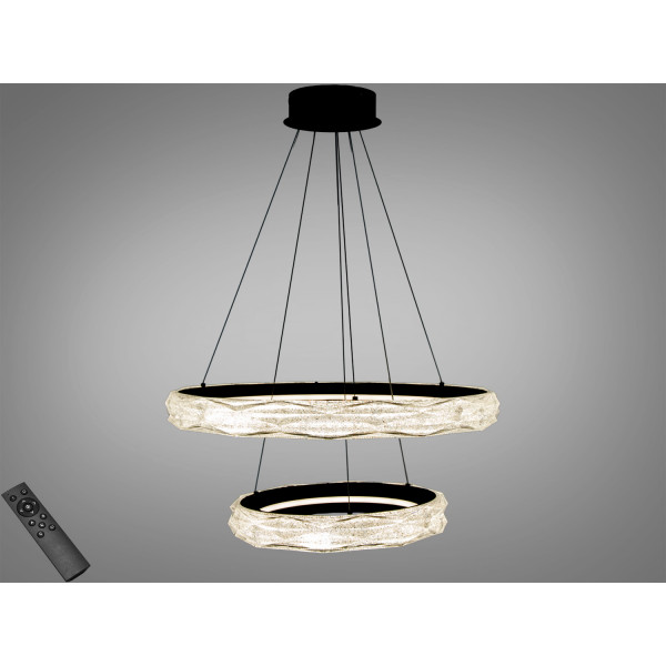 Кришталева світлодіодна люстра-підвіс, 60W Diasha 583-600+400BK