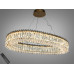 Світлодіодна підвісна люстра 505 L800x350CH хром кришталь 40 Вт Diasha 7930/800x550S-gold