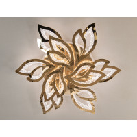 Стельова лед люстра з пультом, диммером, підсвічуванням, 140W, золото Diasha 2455/6+3GLED3colordimmer