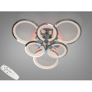 Стельова люстра з пультом, диммером і LED підсвічуванням, 110W, хром Diasha D8022/3+3HRLED3colordimmer