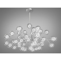 Декоративная люстра в зал 45 лампочки, хром сатин Diasha 886-45BSL