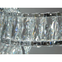 Унікальна кришталева світлодіодна люстра на підвісах, 110 Вт, хром Diasha 536/600CH