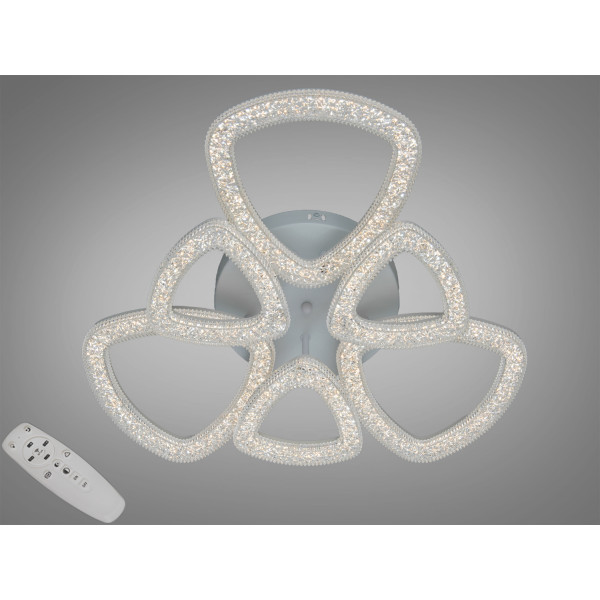 Стельова LED люстра з пультом біла 75W 6 модулів Diasha 6633/3+3WH