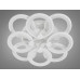 Біла люстра led кільця з дімером та LED підсвічуванням, 150W Diasha 8022/4+4WHLED3colordimmer