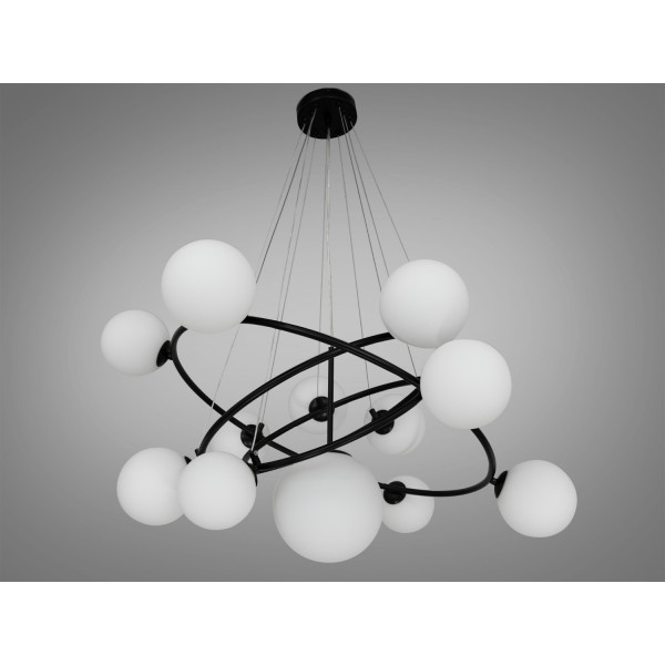 Стильна підвісна люстра в стилі Loft - "Бульбашки", 13 ламп, чорна Diasha LQ7048/13ABK Стильна підвісна люстра в стилі Loft - "Бульбашки", 13 ламп, чорна Diasha LQ7048/13ABK