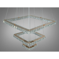 Сучасна підвісна кришталева світлодіодна люстра на тросах, 75W, золото Diasha 7220-8W/500+340+180G
