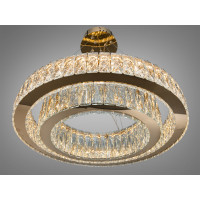 Кришталева люстра LED золото 105Вт пульт Diasha 575/600+420G