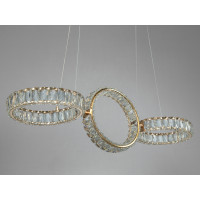 Світлодіодна люстра Diasha 3 кільця золото 68Вт Diasha D8893/250x3BG