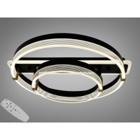 Стельова LED люстра біла 58W два кільця димер ПДУ Diasha 5248/500+300BK
