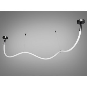 Сучасна світлодіодна люстра підвіс в комнату Шланг, 22 Вт, чорний хром Diasha SY9610-2000BHR