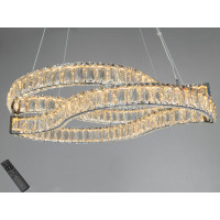 Світлодіодна підвісна люстра хром 86 Вт пульт Diasha D8920/600x400CH