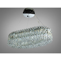 Кришталева підвісна люстра золото 68 Вт ПДУ Diasha 7930/500x300CH