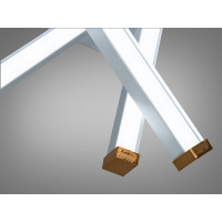 Стельова LED люстра чорна 60W пульт димер 2 кільця Diasha 2535WHdimmer