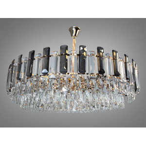 Шикарна кругла кришталева люстра підвісна, 18 ламп, срібного кольору Diasha 8805-950SG