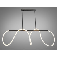 Дизайнерська силіконова лед люстра в кухню, вітальню, чорний хром, 48W Diasha SY9752-L1500BHR