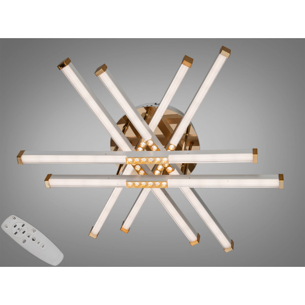 Стельова LED люстра біла 80Вт 6 ліній з пультом Diasha 2531WH+Gdimmer