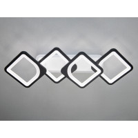 Світлодіодна люстра смарт світильник з пультом, 72Вт, чорна Diasha H8060/2+2BKLED3colordimmer