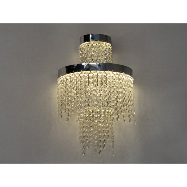 Стильний LED настінний світильник нічник, 18 Вт, хром Diasha 376-BCH