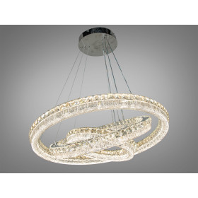 Люстра підвісна LED 3 кільця золото 270W з пультом Diasha MD6027/800+600+400HR