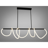 Лінійна підвісна лед люстра на кухню з серії "Роуплайт", 48W, чорна Diasha 9752-L1500BK