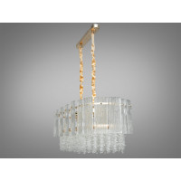 Делікатна підвісна кришталева люстра овальної форми, 10 ламп, золото Diasha 328-800x350GD