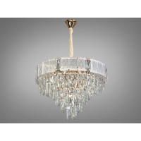 Гармонійна підвісна кришталева люстра у вітальню, 11 ламп, золото Diasha 327-600GD
