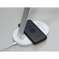 Настільна лампа LED сатин хром бездротова зарядка Diasha A5508SLwirelesscharge