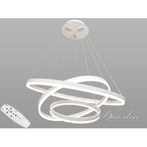 Сучасна світлодіодна підвісна люстра з пультом, димером, 160W, білий Diasha D8174-800+600+400WHdimmer