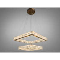 Вишукана кришталева світлодіодна підвісна люстра, 62W, золото Diasha 7223-6A/500+340G