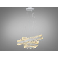 Підвісна люстра LED біла 185W 3 кільця з пультом Diasha D8751-600+400+300WH