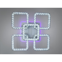 Стельова люстра Квадрати чорна 80W з підсвіткою та димером Diasha 2205/4+1BKLED3colordimmer