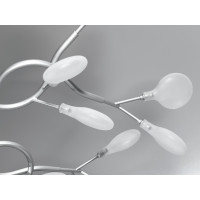 Вражаюча стельова люстра в спальню "Світлячок", 35 ламп, хром сатин Diasha X890-35ASL