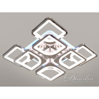 Стельова лед люстра з диммером і LED підсвічуванням, 130W, хром Diasha HS8060/4+4HRLED3colordimmer