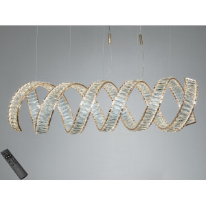 Люстра LED підвісна спіраль золото 250Вт пульт Diasha 533/1200SG