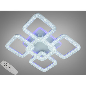 Стельова світлодіодна люстра з підсвіткою, димером, 65W, біла Diasha S2205/4+1WHLED3colordimmer