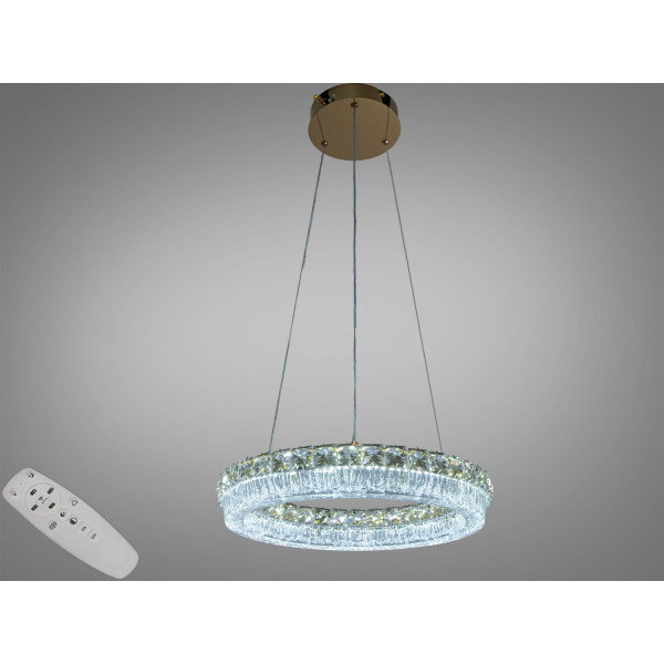 Кришталева світлодіодна люстра-підвіс, 60W Diasha MD6027/400S-gold