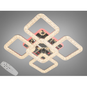 Стельова світлодіодна люстра з пультом, підсвіткою, димером, 80W, хром Diasha 2205/4+1HRLED3colordimmer