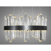 Сучасна підвісна кришталева лед люстра в хол, 90 Вт, люстра чорна Diasha 836/400PB