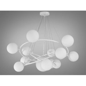Довершена, гармонійно збалансована люстра в стилі Loft - "Бульбашки" на 13 ламп, білого кольору Diasha LQ7048/13AWH