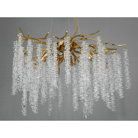 Вражаюча підвісна кришталева золота люстра "Гліцинія", 8 ламп Diasha 605-600GD Вражаюча підвісна кришталева золота люстра "Гліцинія", 8 ламп Diasha 605-600GD