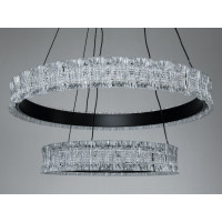 Світлодіодна люстра 140Вт чорна 2 кільця пульт Diasha D8748-600+400BK