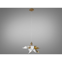 Дизайнерська підвісна люстра з керамічними елементами на 1 лампу, хром Diasha 7209-3PGD Дизайнерська підвісна люстра з керамічними елементами на 1 лампу, хром Diasha 7209-3PGD