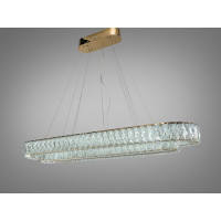 Підвісна кришталева LED люстра овальна золото 152Вт Diasha 575/1000x350G